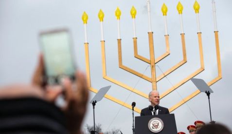 U.S. Vice President Joe Biden at the annual lighting of the National Hanukkah Menorah in Washington, December 16, 2014. Photo by Reuters